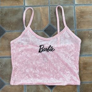 Barbie Velvet Crop Tank Top